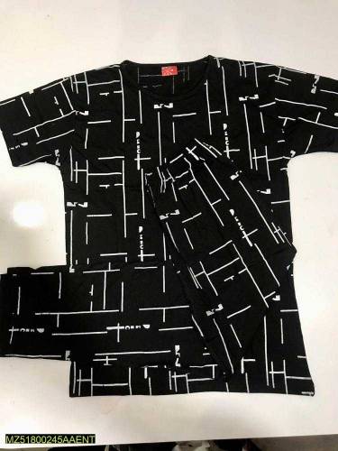 2 pcs women stitched jersey print sleepware 