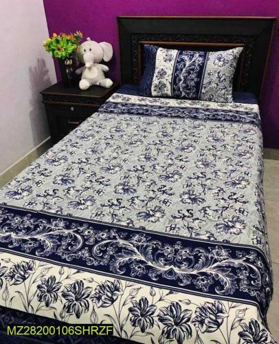2 pcs cotton printed single Bedsheet