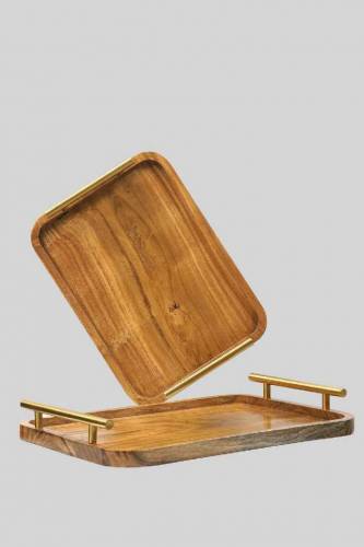 acacia wooden trays set 