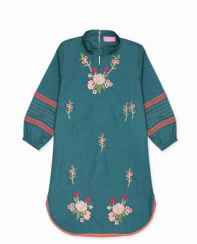 Girls Embroidered cotton kurta