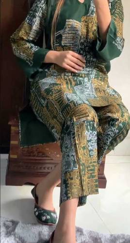 2 Pcs  Women Stitched Linen Siut