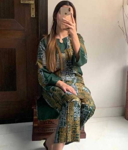 2 Pcs  Women Stitched Linen Siut
