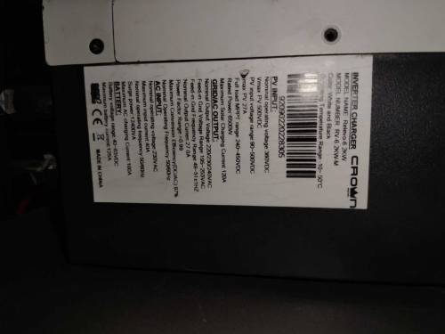 Crown inverter charger 6.2 KW