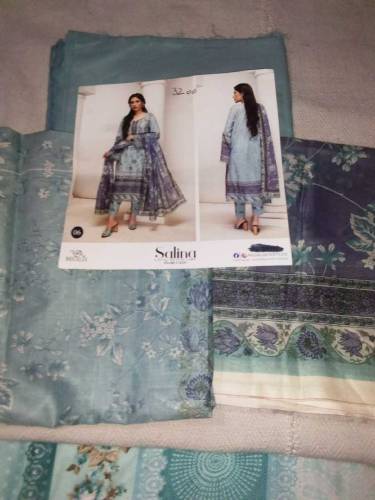 salina unstitched suit 3 piece Digital Printed lawn for girls/women | 