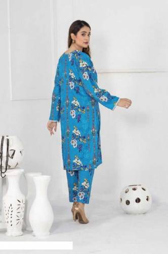 2pcs woman's unstitched khaddar digital printed suit 