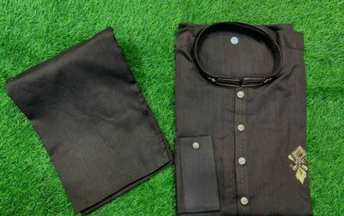 2 Pcs Men's Stitched Wash And WearEmbroidered Kurta Pajama