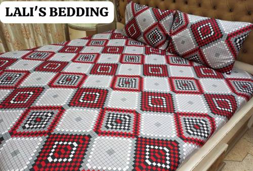 New Design crystal Cotton Satain_ 3 Pcs Bed Sheet 