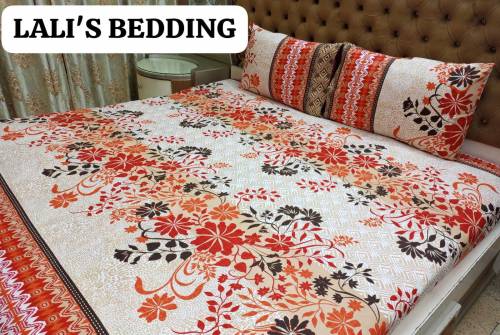 New Design crystal Cotton Satain_ 3 Pcs Bed Sheet 