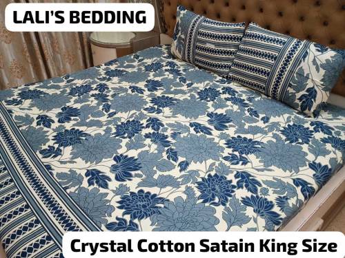 New Design crystal Cotton Satain_ 3 Pcs Bed Sheet 