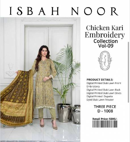 orignal isba noor brand havy emb chikan kari with voil duppat❤️