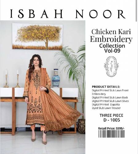 orignal isba noor brand havy emb chikan kari with voil duppat❤️
