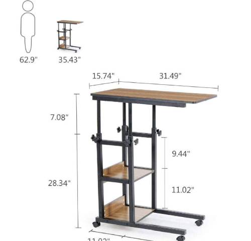 wooden Adjustable laptop Sides Table For Bed and Sofa 