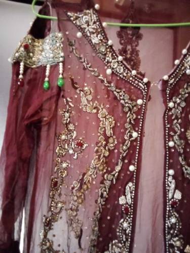 pure chiffon full kamdaar Gown kora Dabka work
