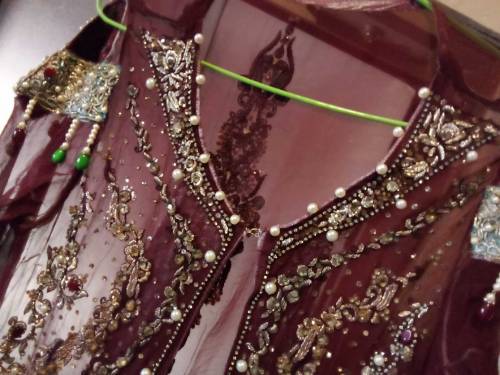pure chiffon full kamdaar Gown kora Dabka work