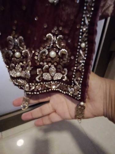 pure chiffon full kamdaar Gown kora Dabka work
