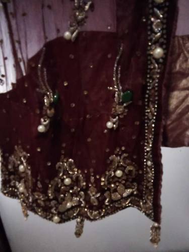 pure chiffon full kamdaar Gown kora Dabka work