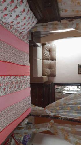 king size wooden curtain bed set with two side table and 2 door almira
