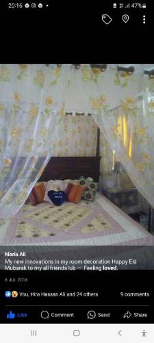 king size wooden curtain bed set with two side table and 2 door almira