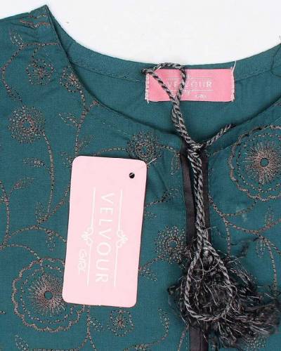 Girls Embroidered Cotton Kurta 
