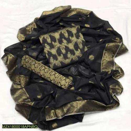 3PCS women unstitched lawn Printed suit premium quality Free delivery