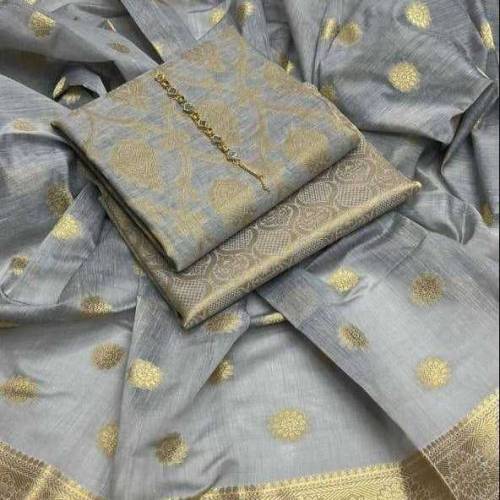 3PCS women unstitched Jacquard printed suit 