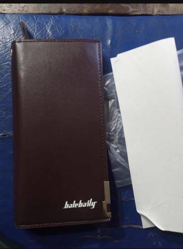 Men’s Leather Plain Bi-Fold Long Wallet