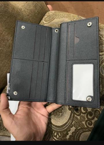 Men’s Leather Plain Bi-Fold Long Wallet