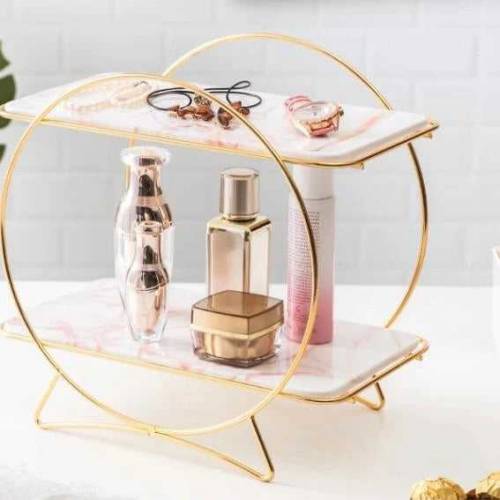 2-Tiers Cosmetics Organizer T Round Holder Latest Design