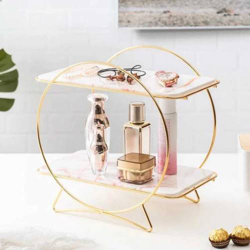 2-Tiers Cosmetics Organizer T Round Holder Latest Design