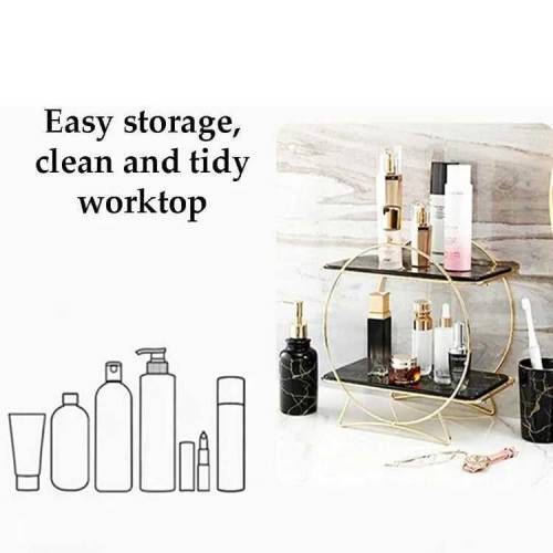 2-Tiers Cosmetics Organizer T Round Holder Latest Design