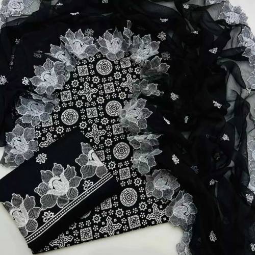 3pc unstitched cotton luxury suit 