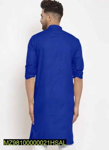 2 Pcs Men's Stitched Cotton Plain Kurta Pajama