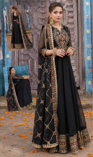 New shifon fully embroidery frock available 