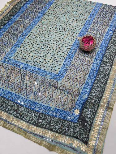 heavy mirror work shawl 
