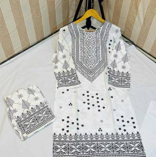 2 PC's Woman's Arabic Lawn Chunri Stitched Suit