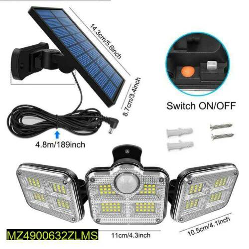 3 sided solar lamp with wire 