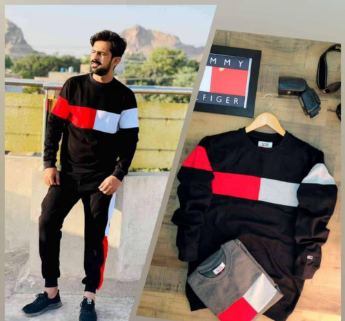 2 Pcs men's stitched polyester printed Track Suit