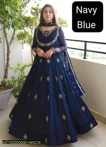women chiffon embroidered dress 