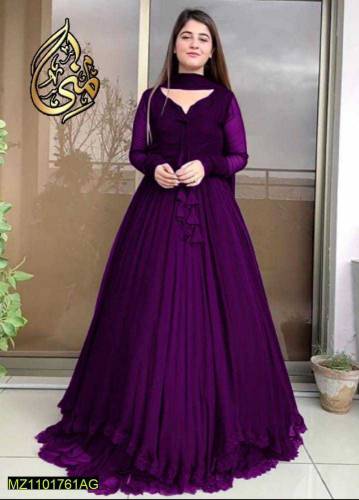 women chiffon embroidered dress 