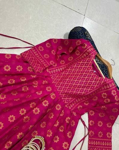 2 Pcs Women's Stitched Cotton Printed Maxi
