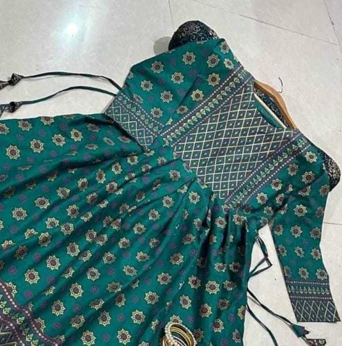 2 Pcs Women's Stitched Cotton Printed Maxi