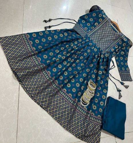 2 Pcs Women's Stitched Cotton Printed Maxi