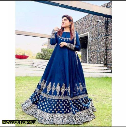 3 pcs women's stitched suit catan silk 