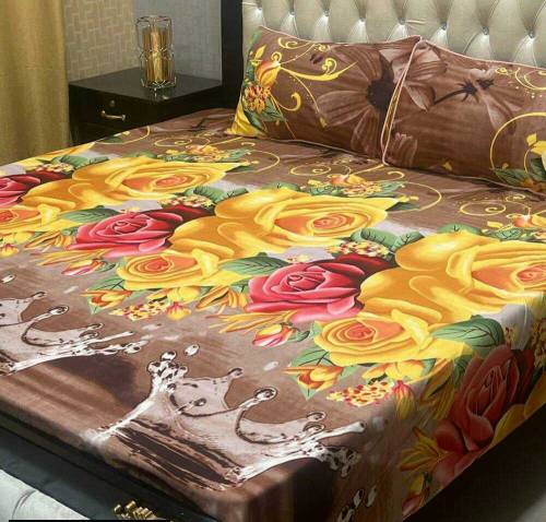 3 pcs cotton printed bedsheets
