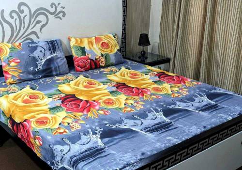 3 pcs cotton printed bedsheets