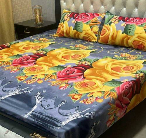 3 pcs cotton printed bedsheets