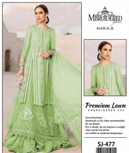 3PC Unstitched Lawn Embroidered Suit