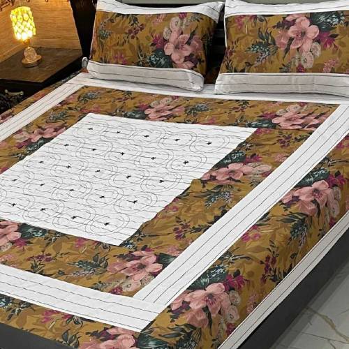 Embroidered Patch Work King Size BedSheets...😇😍Fabric 😍 😜  Cotton Sata
