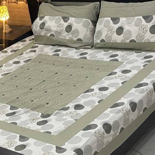 Embroidered Patch Work King Size BedSheets...😇😍Fabric 😍 😜  Cotton Sata