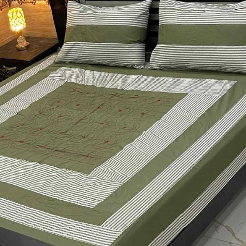 Embroidered Patch Work King Size BedSheets...😇😍Fabric 😍 😜  Cotton Sata